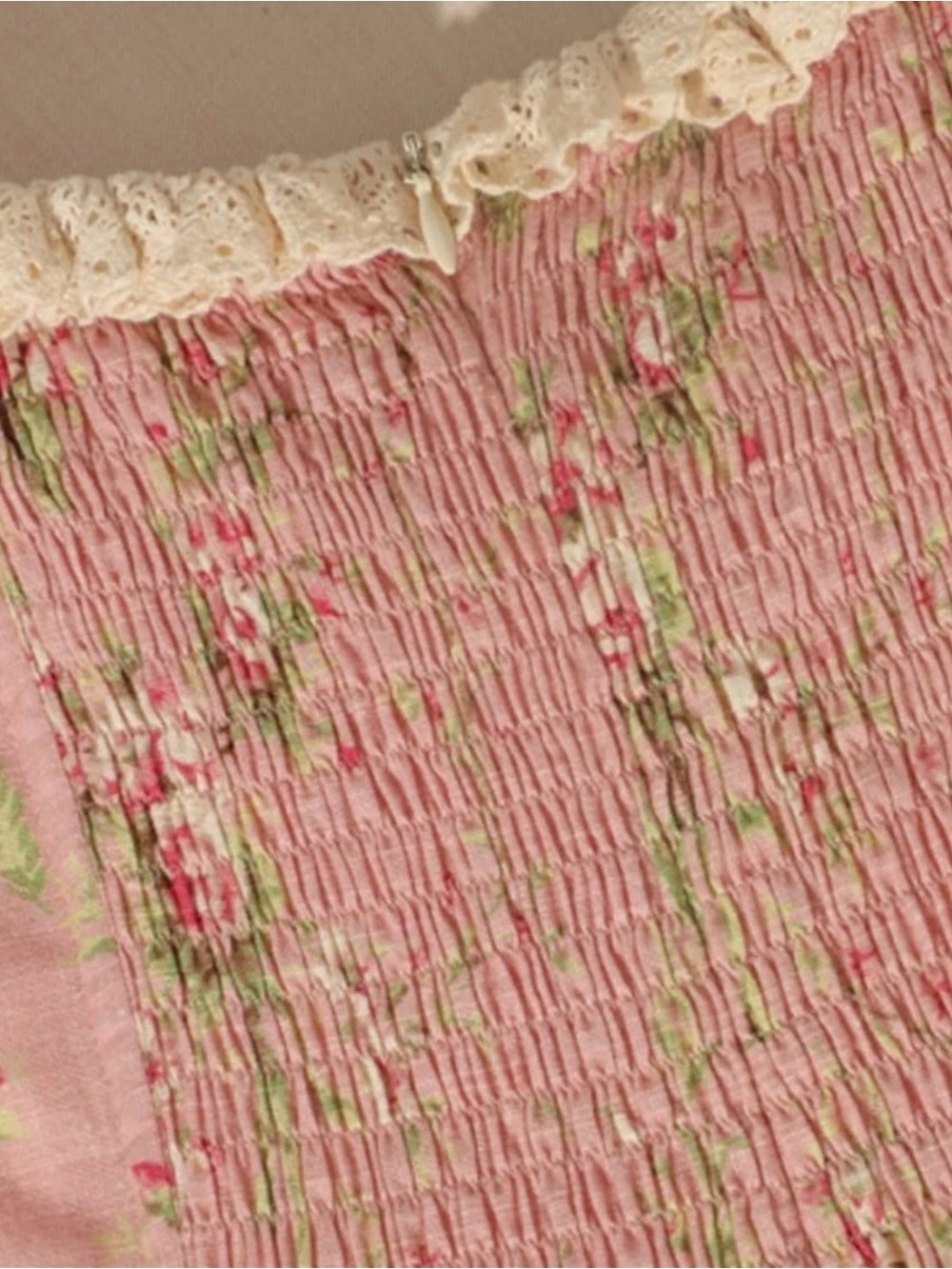 NWT Lacemade Vintage-Inspired Pink Floral Midi Dress with Ruffle Details size M - Picture 6 of 11